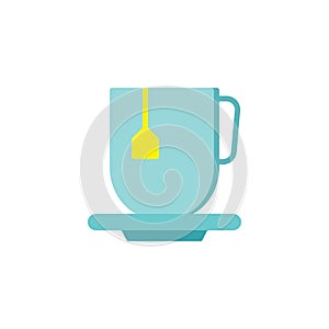 Tea bag cup flat icon