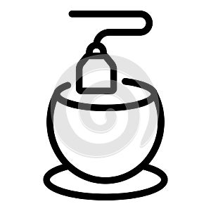 Tea bag cup icon, outline style