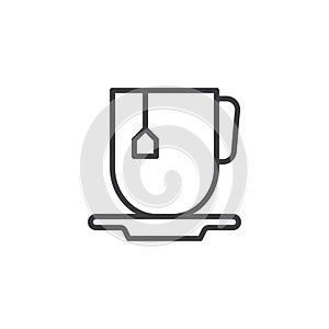 Tea bag cup outline icon