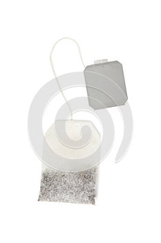 Tea bag isolated on white