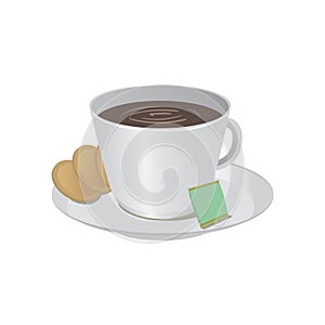 tea with biscuits. Vector illustration decorative background design