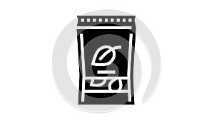 tea box glyph icon animation