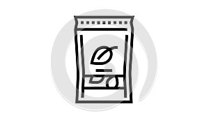 tea box line icon animation