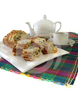 Tea with bread of nuts