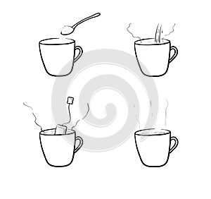 Tea Brewing Vector Set