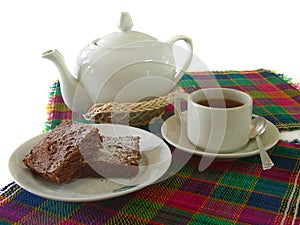 Tea with brownie