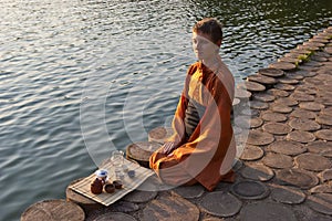 Tea ceremony near the water