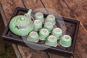Tea ceremony, a set of teapot cups for making Chinese tea