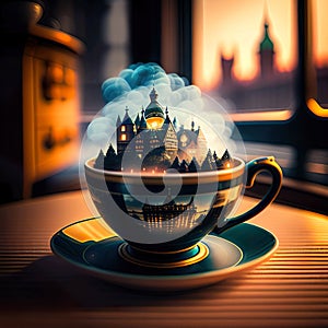 Tea Cityscape: A Magical World within a Cup.