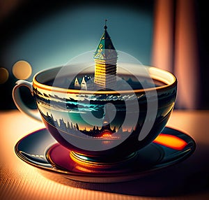 Tea Cityscape: A Magical World within a Cup.