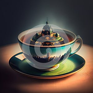 Tea Cityscape: A Magical World within a Cup