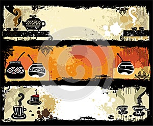 Tea, coffee, yerba mate banners.