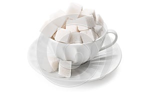 Tea cup full of sugar