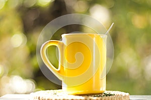 Tea cup in the garden