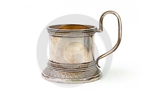 Tea cup holder, antique silver tableware