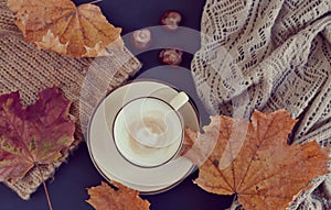 Tea Cup Hot Coffee Cappuccino Autumn