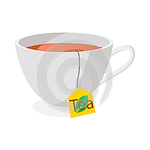 Tea cup icon, cartoon style