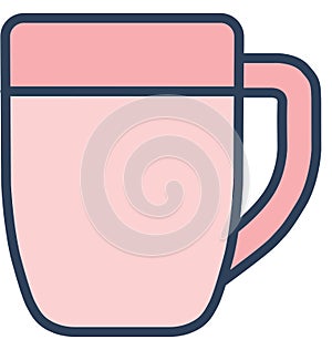 Tea Cup Isolated Vector icon which can be easily modified or edit