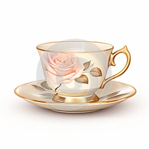 Isolated Tea Cup On White Background