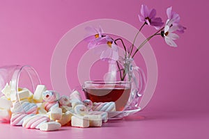 Tea cup with marshmallow