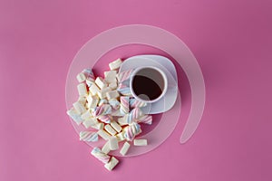 Tea cup with marshmallow