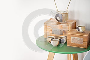 Tea cup pitcher Jug jar Mug goblet basin water pot wood box