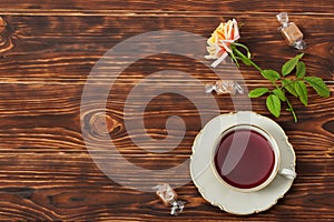 Tea Cup and Plate Of Fine Bone China. Sweets