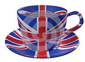 Tea Cup and saucer, which is applied to the image of the flag of England