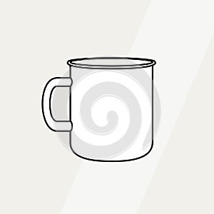 Tea cup simple form vector illustration. Vector line illustration isolated mug logo icon cafe banner flayer coffee shop