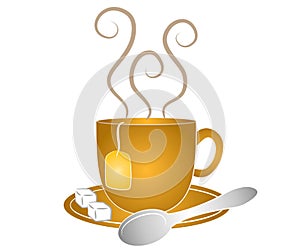 Tea Cup Spoon and Sugar