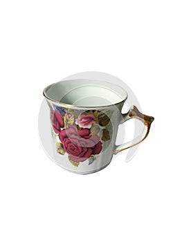 Tea cup on white background with clipping path for work