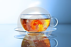 Tea Cup World Global Business Globe