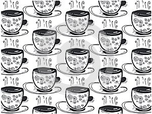 Tea cups, tea time on a white background