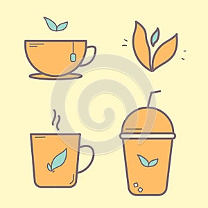 Tea drink icon pack illustrations.