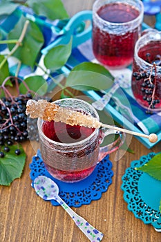Tea with fresh elder berries
