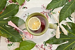 Tea in a green mug