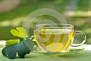 Tea with herbaceous plant