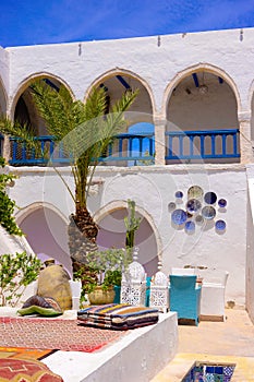 Tea House and Restaurant Terrace, Djerba Street Market, Tunisia