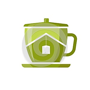 Tea house vector illustration