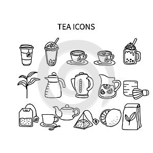 Tea icon set vector illustration