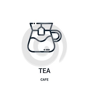 tea icon vector from cafe collection. Thin line tea outline icon vector illustration. Linear symbol