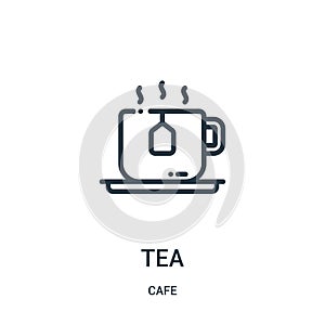 tea icon vector from cafe collection. Thin line tea outline icon vector illustration. Linear symbol