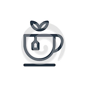 tea icon vector from quit smoking concept. Thin line illustration of tea editable stroke. tea linear sign for use on web and