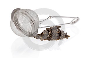 Tea infuser with Green Tea leaves