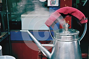 Tea kettle boiling water