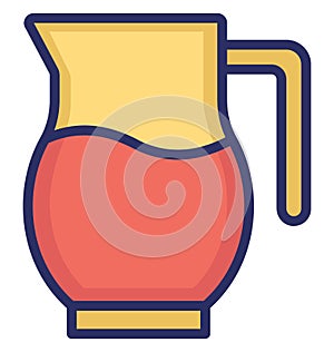 Tea Kettle Isolated Vector icon that can be easily modified or edit