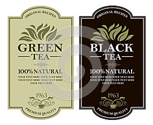 Tea labels set