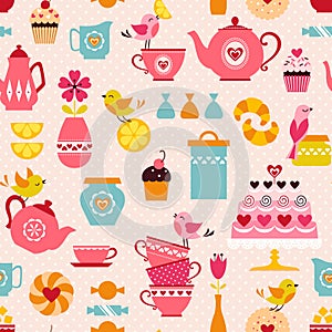 Tea with love pattern