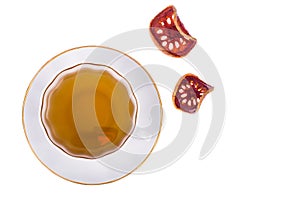 Tea matum in white cup