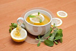 Tea with mint and lemon